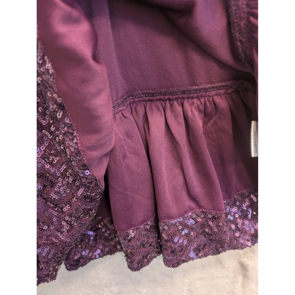 Emerald Sundae Purple Sequin Strappy Ruffle Hem Party Dress‎ Women's XS